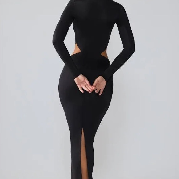 Oh Polly Premium Jersey Long Sleeve Cut Out Maxi Dress - Picture 2 of 5